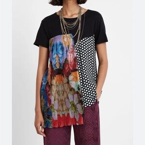Desigual Florencia abstract top unconventional pattern mixing
